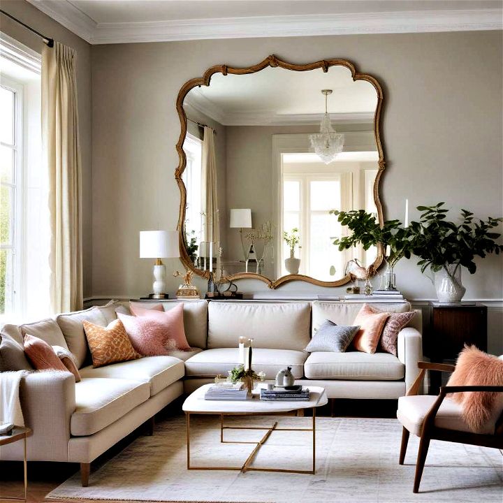place mirrors in your living room to create a focal point