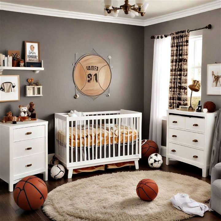 play with a sports theme for baby room