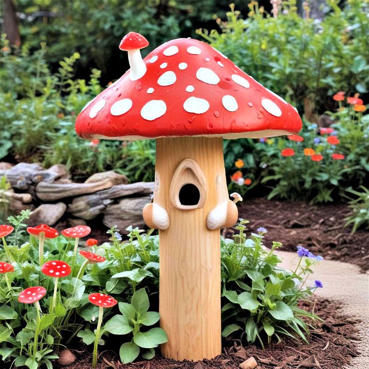 playful toadstool mushroom post