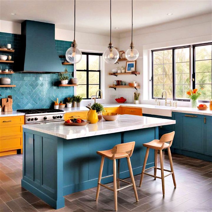 pop of color for modern kitchen