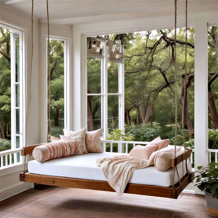 porch swing bed for a lazy lounging spot
