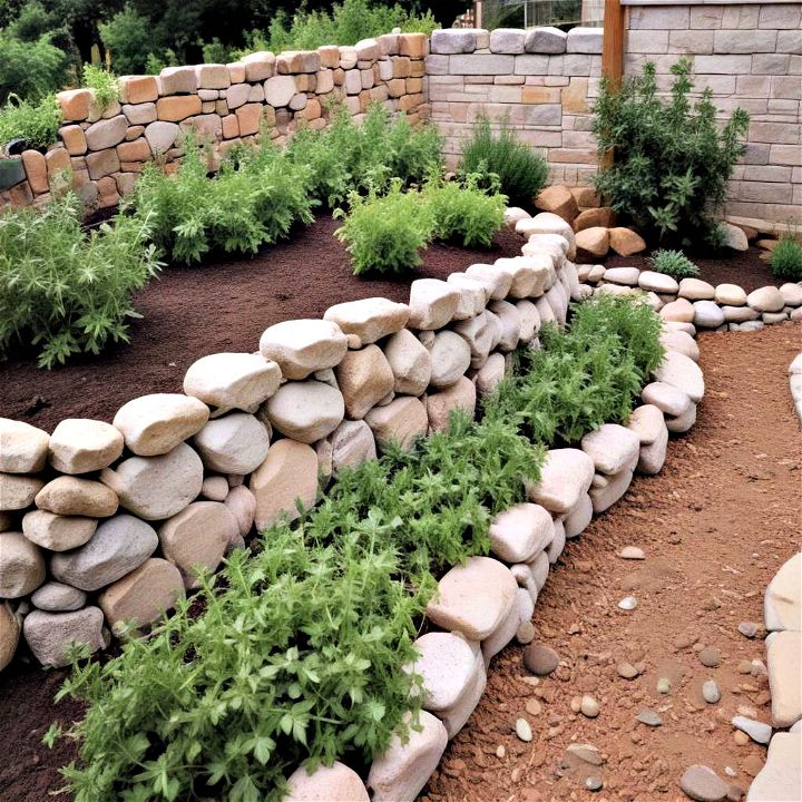 practical planting an herb garden with rock dividers