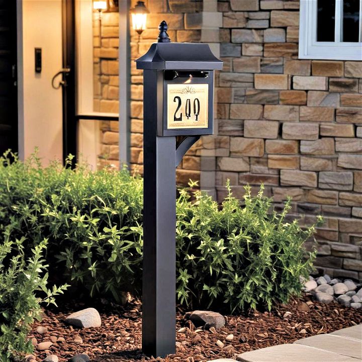 practicality lighted house number post
