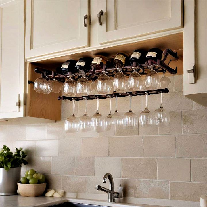 professional wine glass rack under cabinet