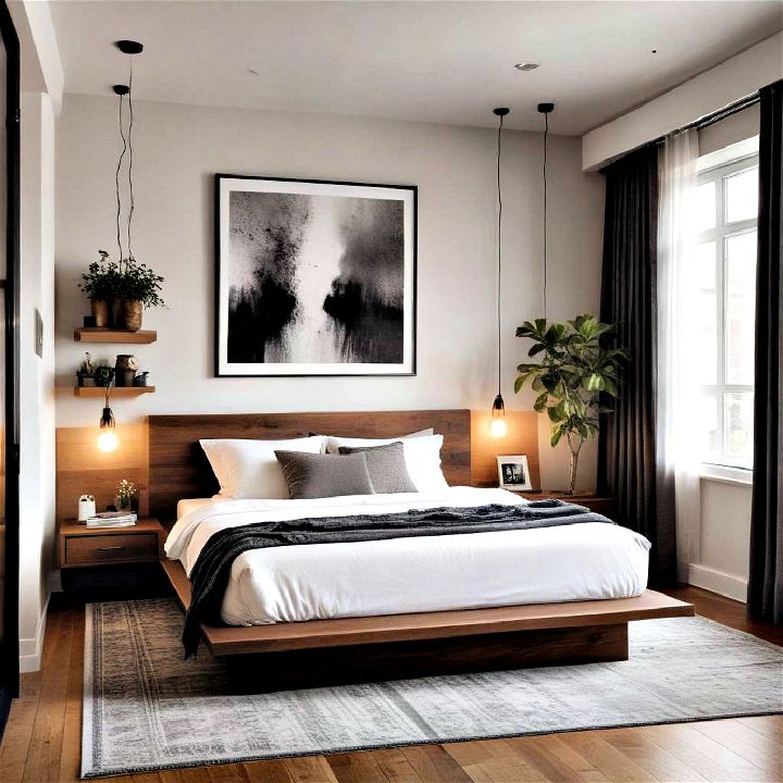 raise your bed on a platform to add a dramatic touch