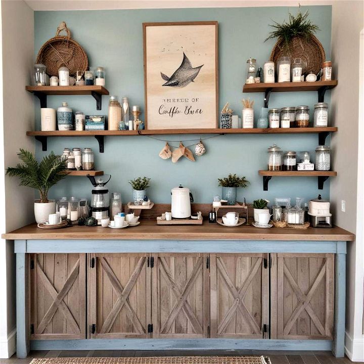 relaxing coastal theme coffee bar