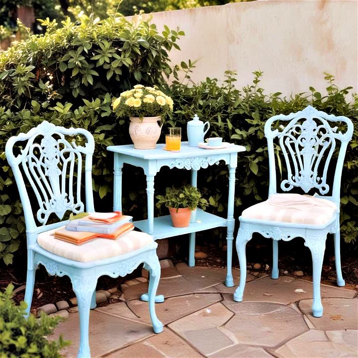 repurpose furniture as outdoor accents