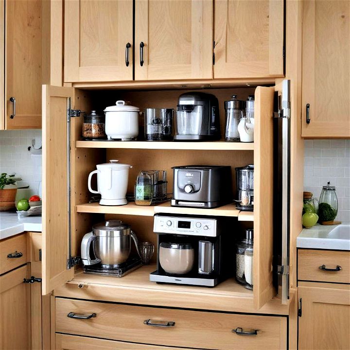 retractable shelves for small appliances
