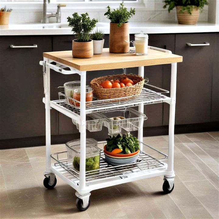 rolling carts for small kitchens