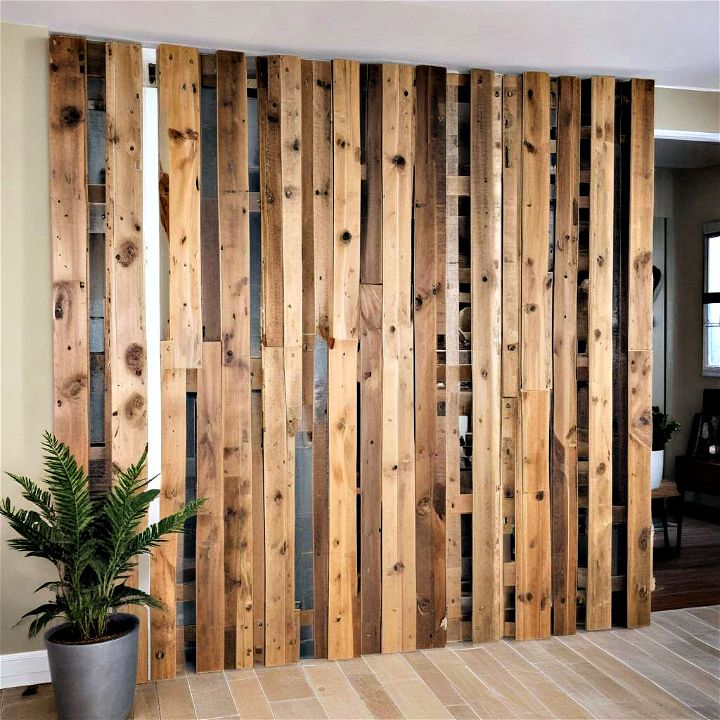 rustic and sustainable pallet divider
