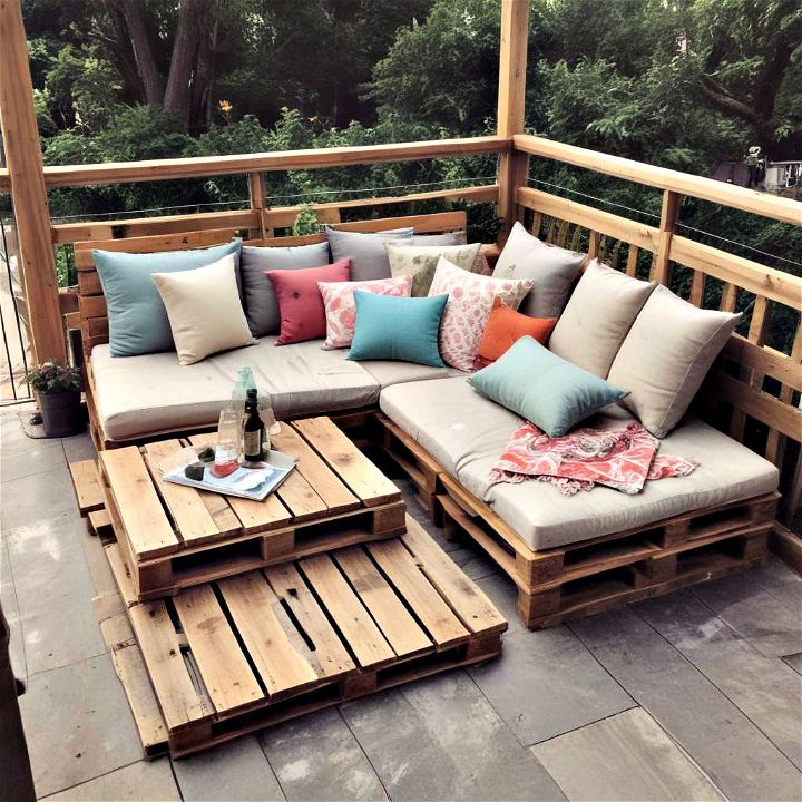 rustic pallet lounge for back porch relaxation