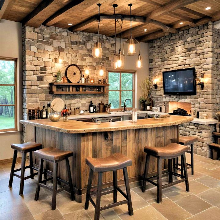 rustic retreat with natural wood textures