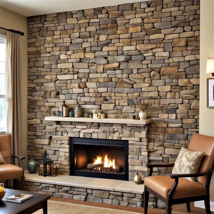 rustic stacked stone wall