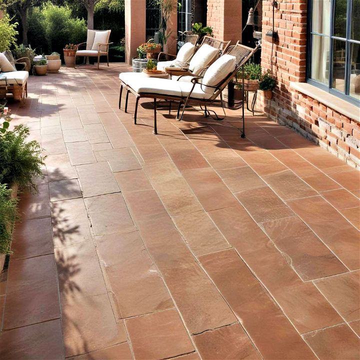 rustic terracotta clay look for patio