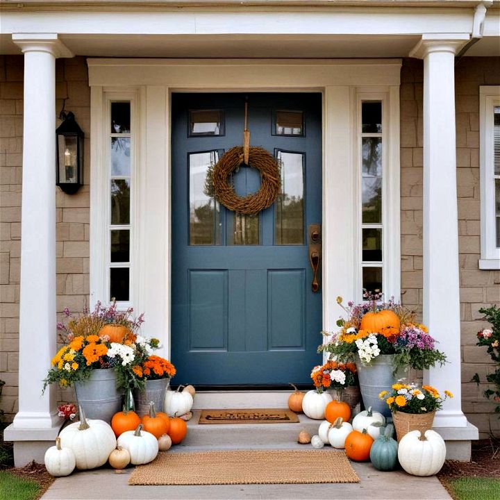 seasonal themed front porch decoration