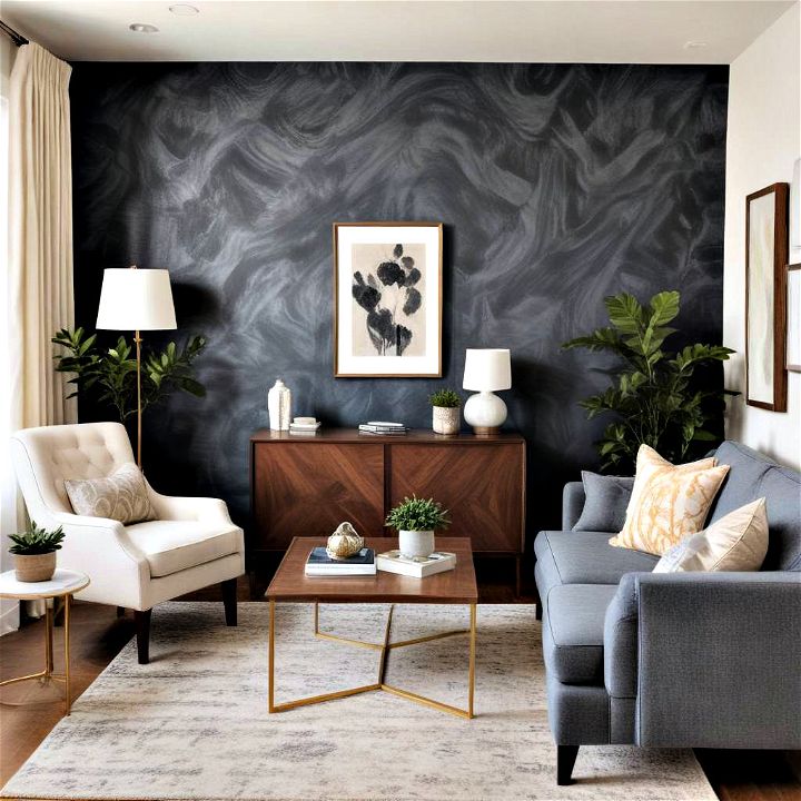 select a bold accent wall for entire space