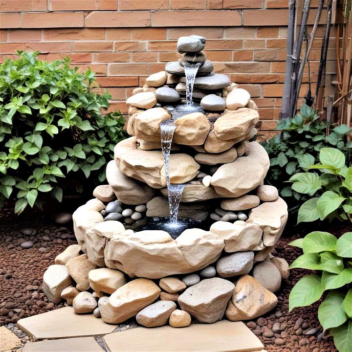 simple DIY rock fountain