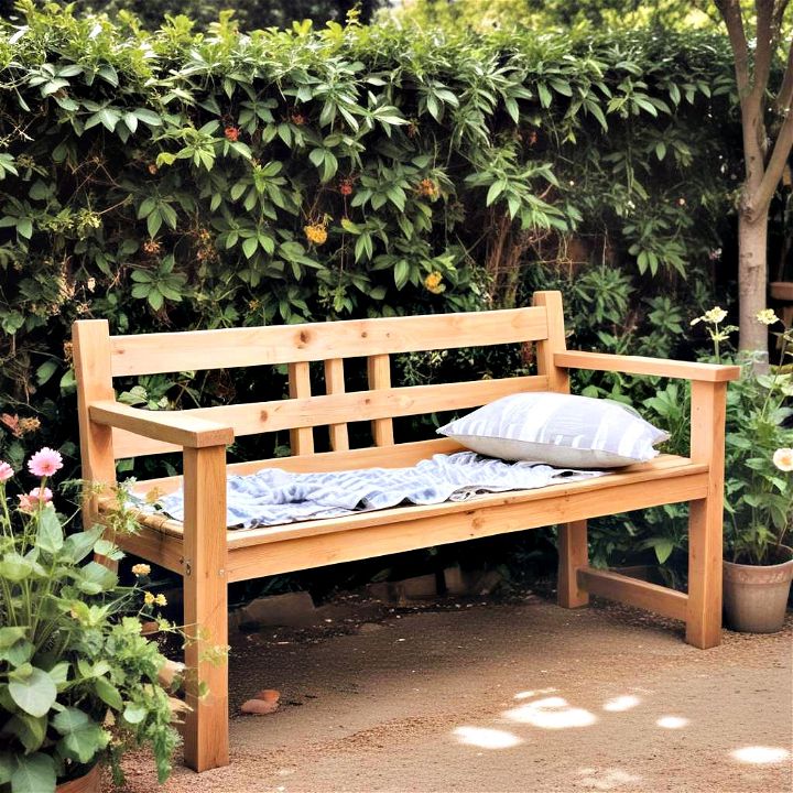 simple garden bench from reclaimed wood