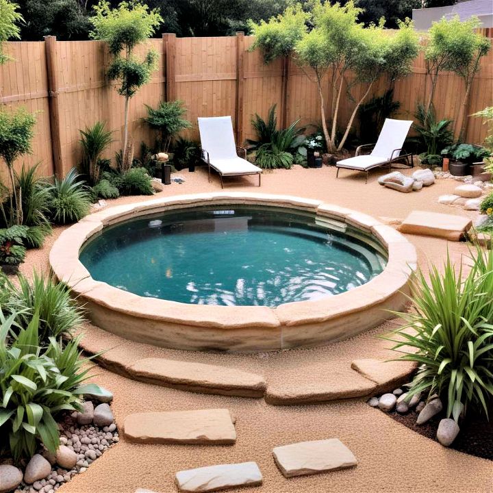 simple structure zen garden pool