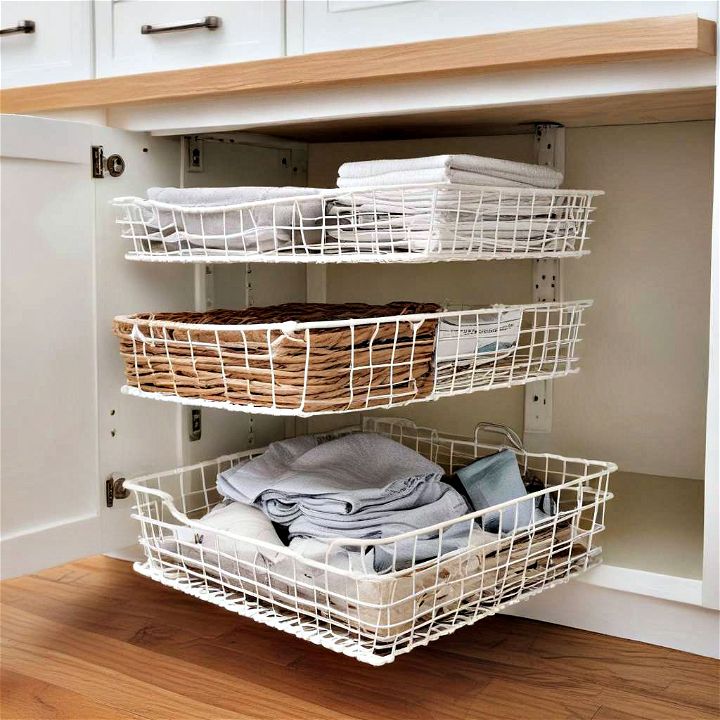 simple yet effective under shelf baskets for kitchen