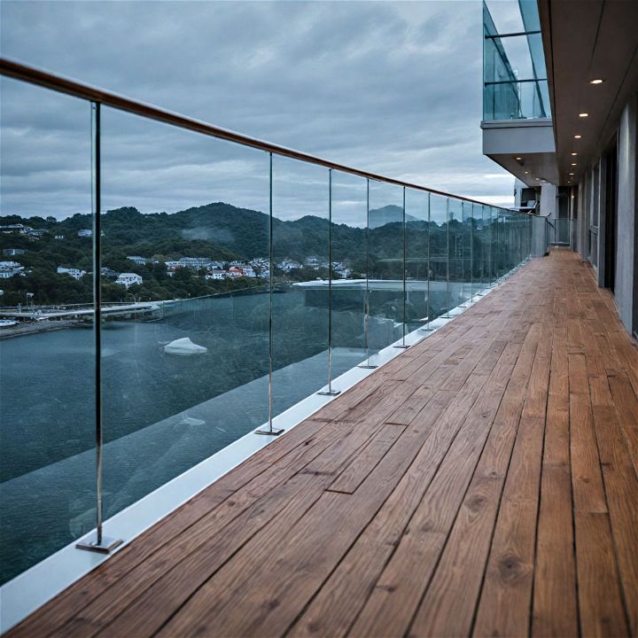sleek acrylic panels deck railing for a crystal clear view