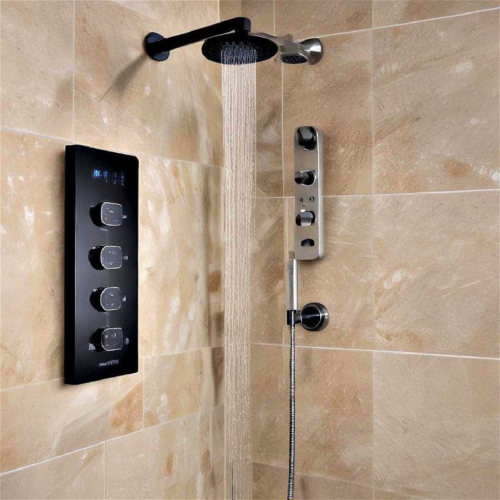 sleek and space saving digital shower controls