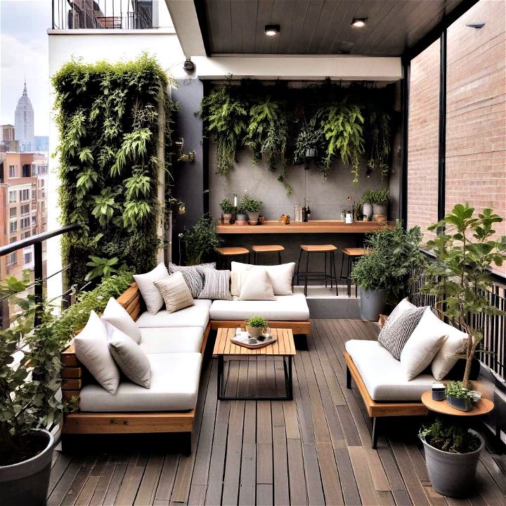 sleek and stylish city balcony