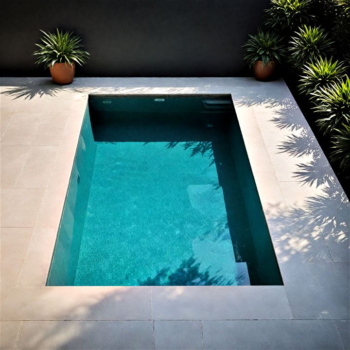 sleek linear layout small pool