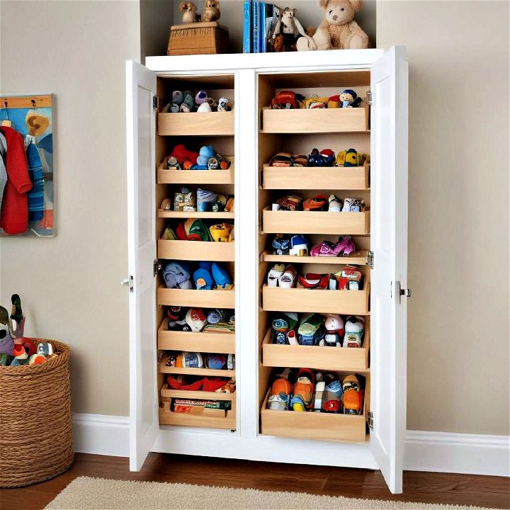 slide in storage closets for narrow spaces