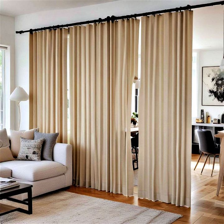 curtains to temporarily divide your living space