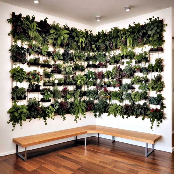 small indoor vertical garden for challenging wall or alcove