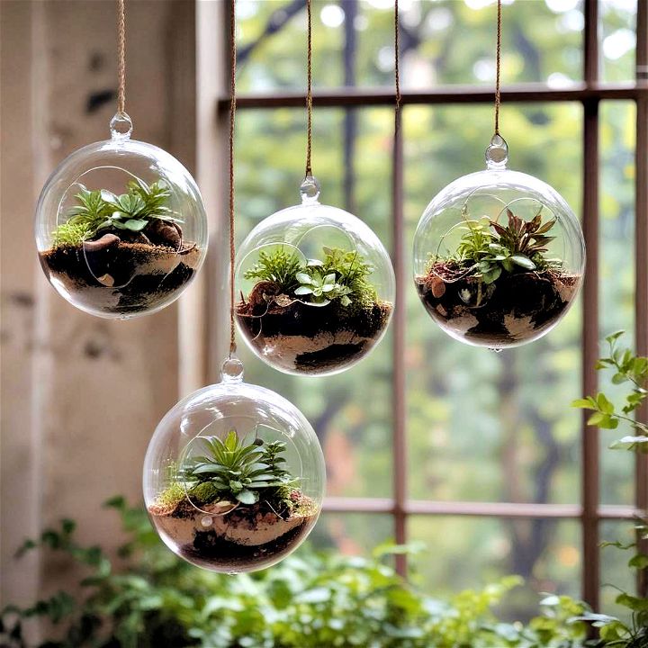 small spaces hanging globes