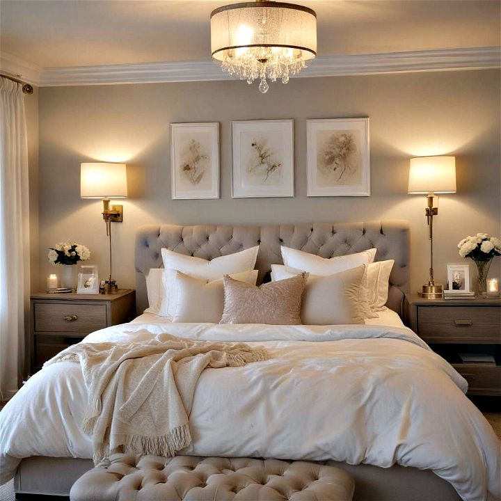soft and relaxing lighting layers for bedroom