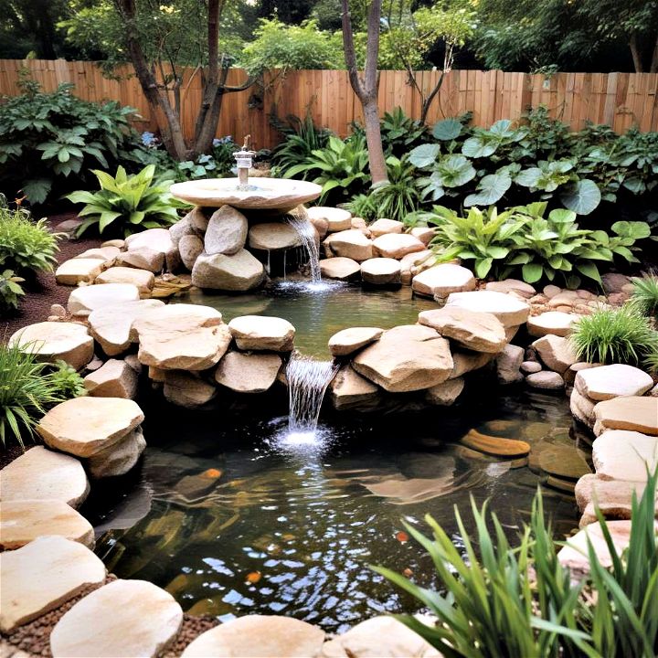soothing hardscape water feature