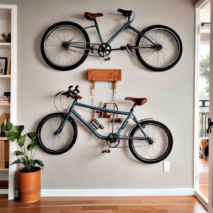 space saving wall mounted bike racks