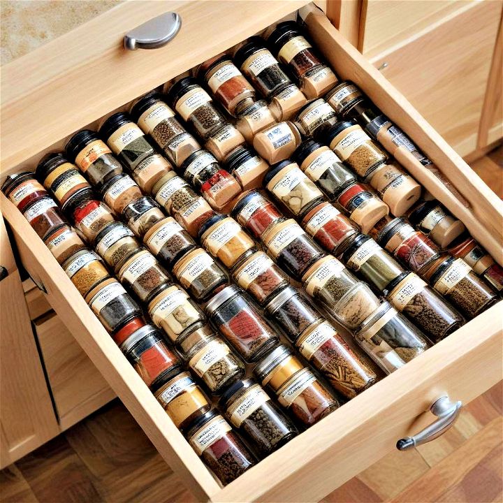 spice drawer organizer kitchen decor