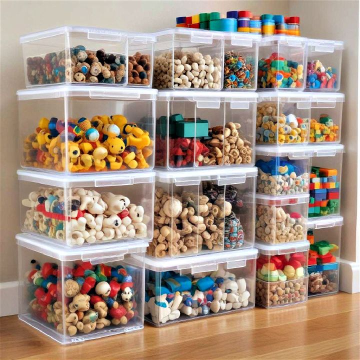 stackable clear plastic containers for craft supplies