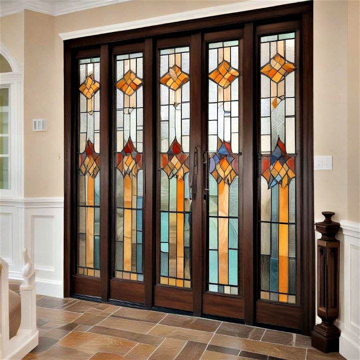 stained glass wainscoting to make a vibrant statement in your space