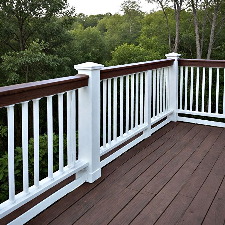 striking deck railings with two tone combinations