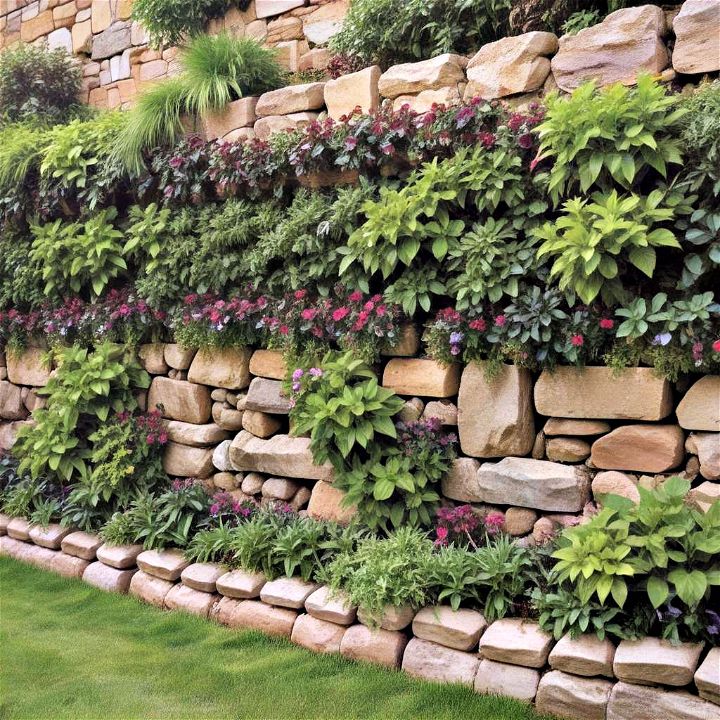 stunning living plant retaining wall