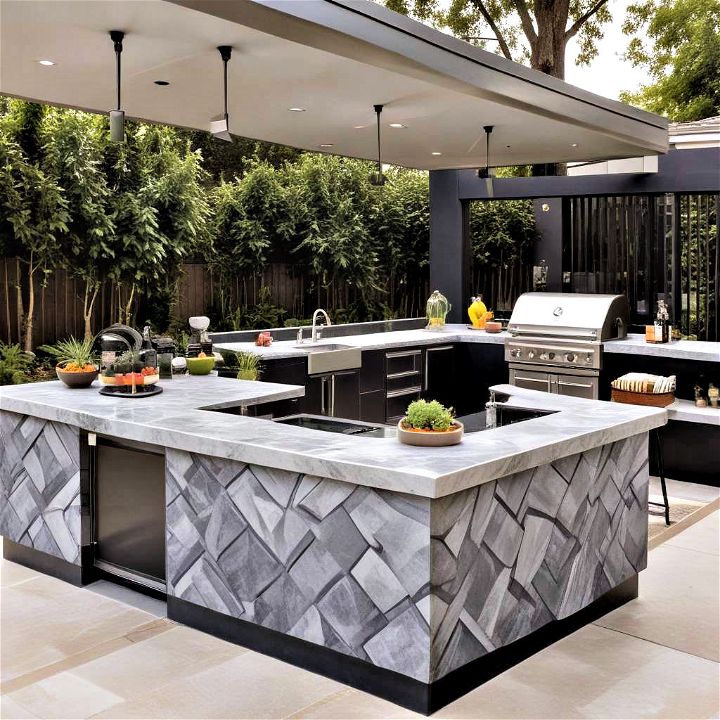 stunning outdoor kitchen with contemporary sophistication