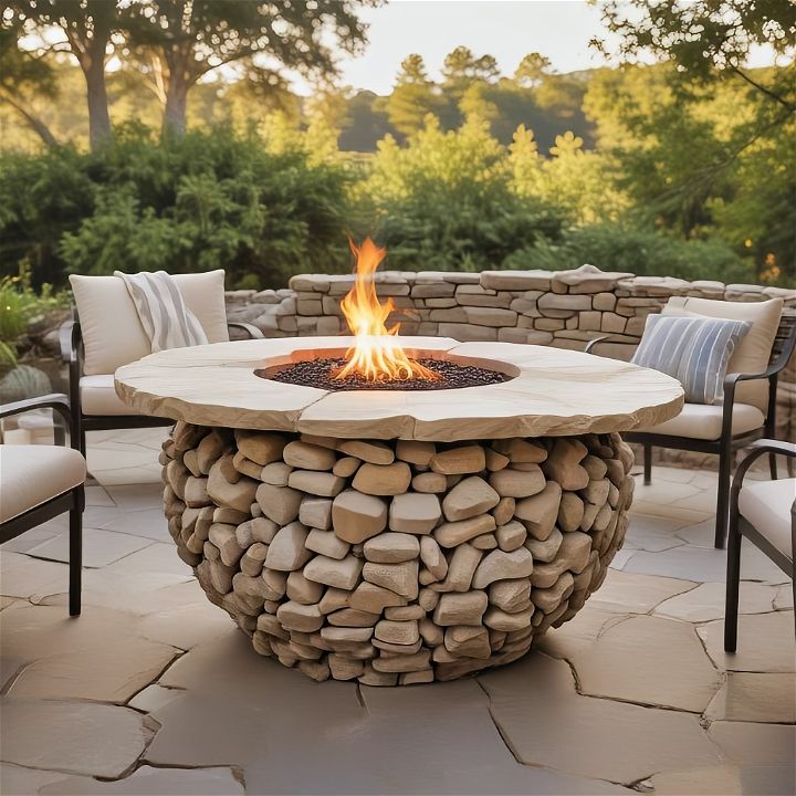 stunning stone fire table