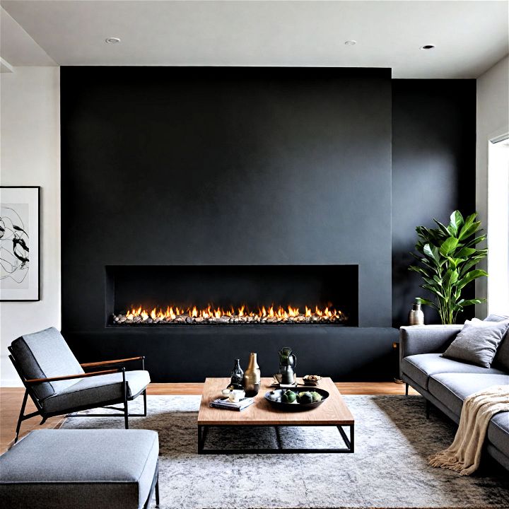 stylish black matte fireplace