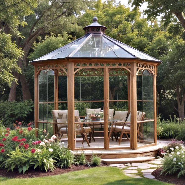 stylish enclosed garden gazebo