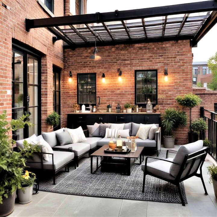 stylish industrial chic terrace