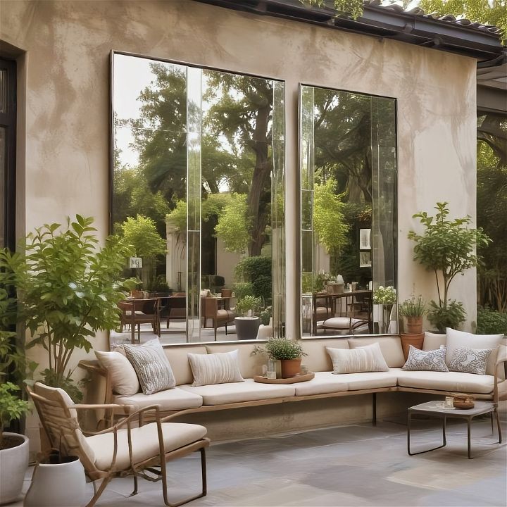 stylish reflective mirrors for patio
