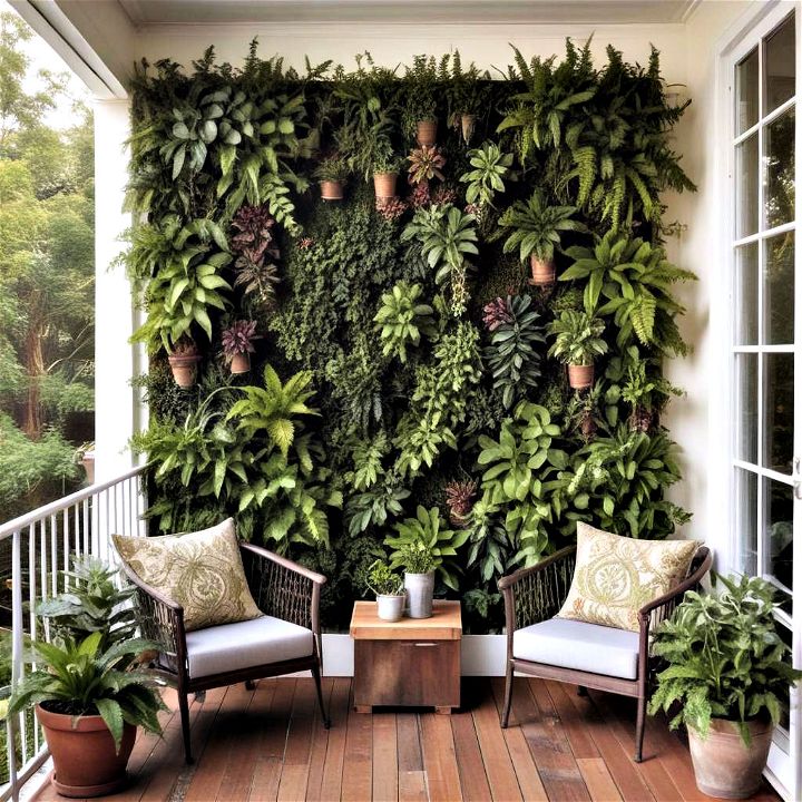 sustainable back porch living wall to enjoy fresh air