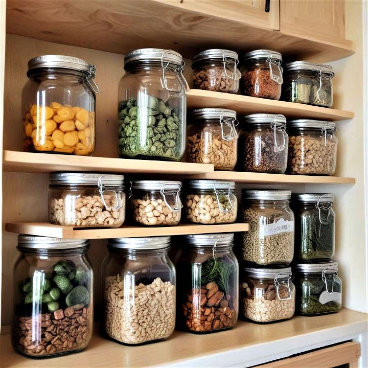 sustainable glass jar storage