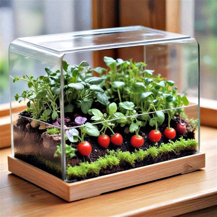 sustainable miniature vegetable garden