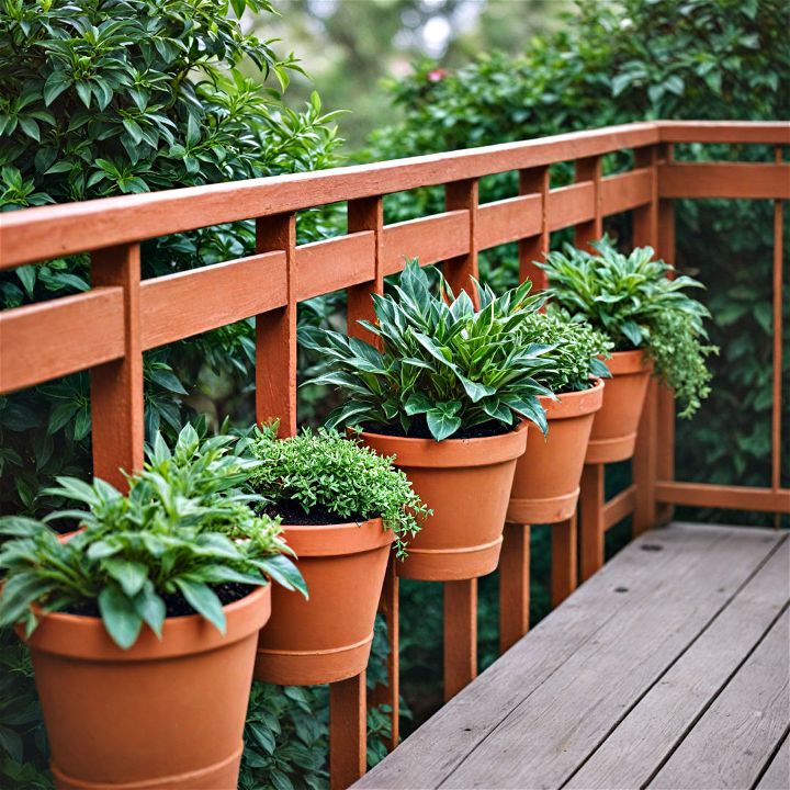 terracotta rail planters for a beautiful living boundary